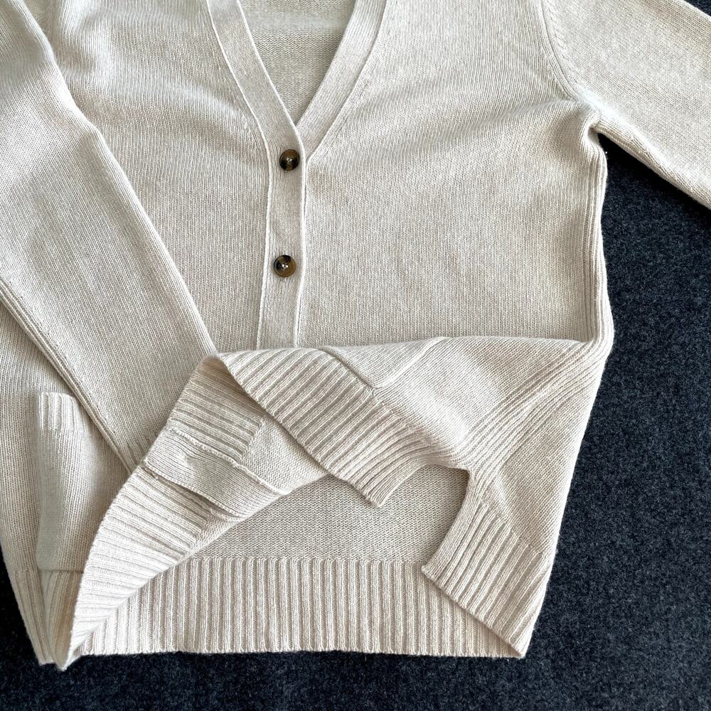 Jenni Kayne Everyday Cardigan Oatmeal Wool Cashmere Small - Picture 8 of 15